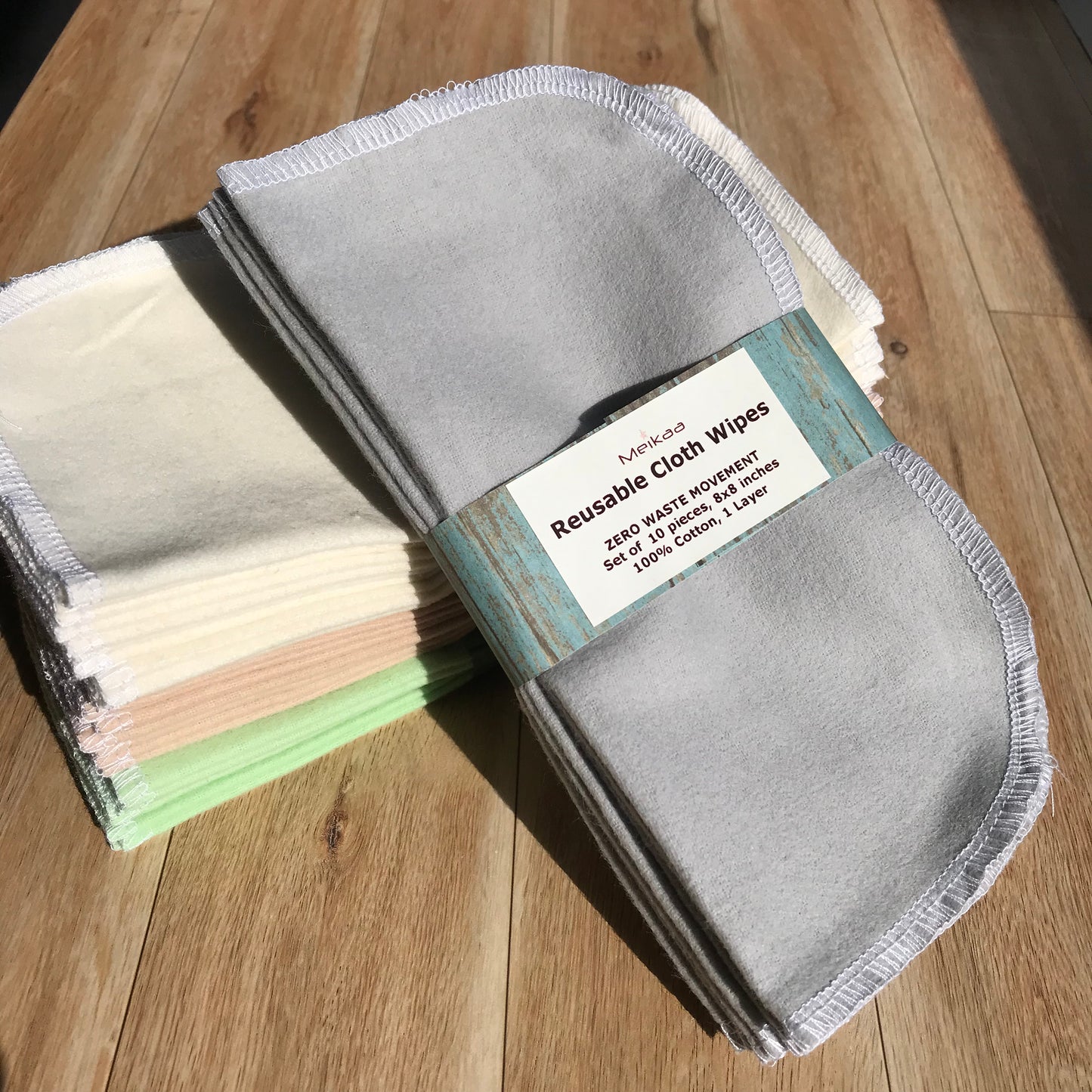 Cloth wipes 1 layer of 100% Cotton - reusable baby wipes