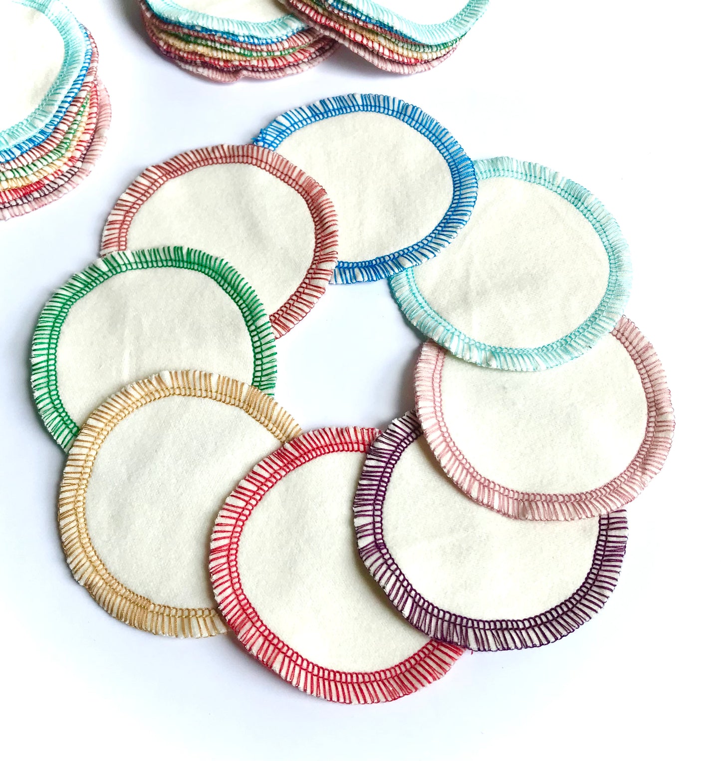 8 Rainbow Reusable Face rounds/Makeup pads remover