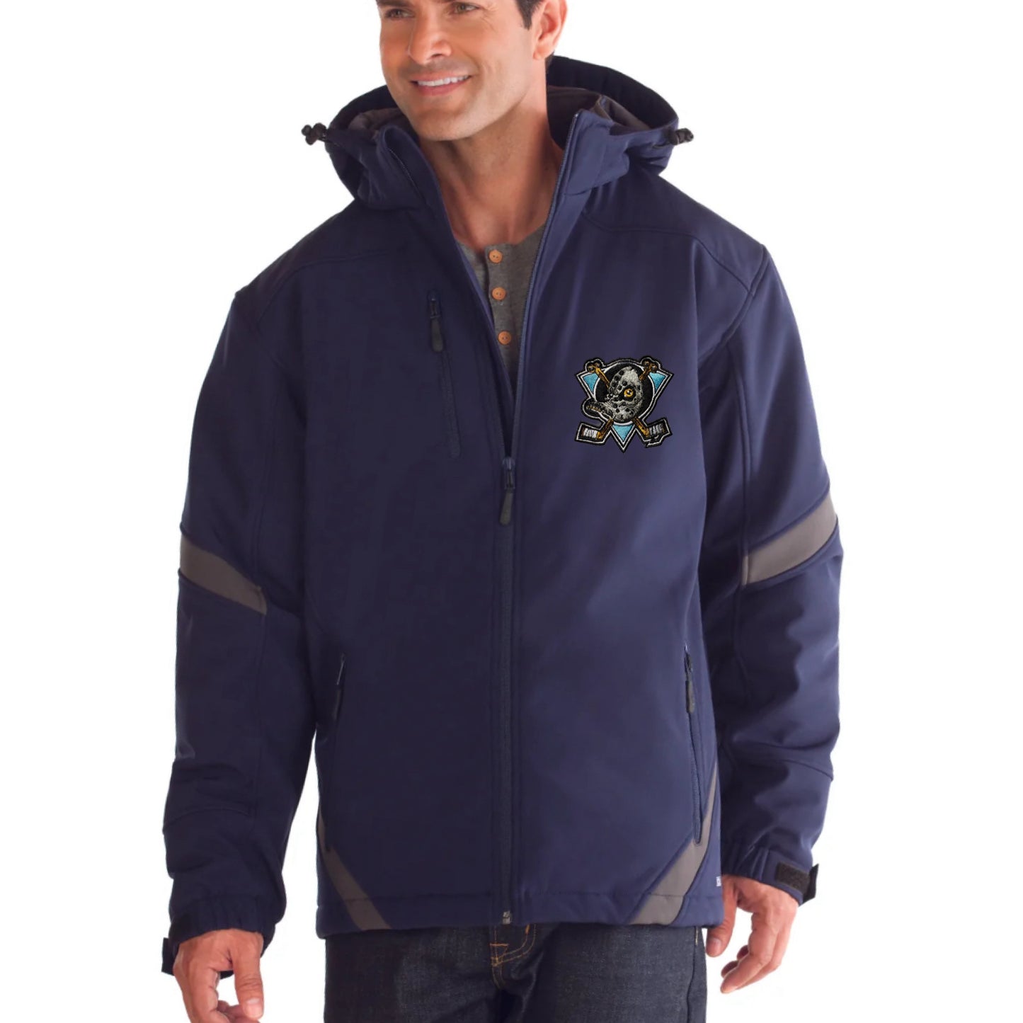 Dufferin Ducks embroidered Winter insulated Softshell Jacket w/ Detachable Hood (Men, Youth and Ladies sizes)