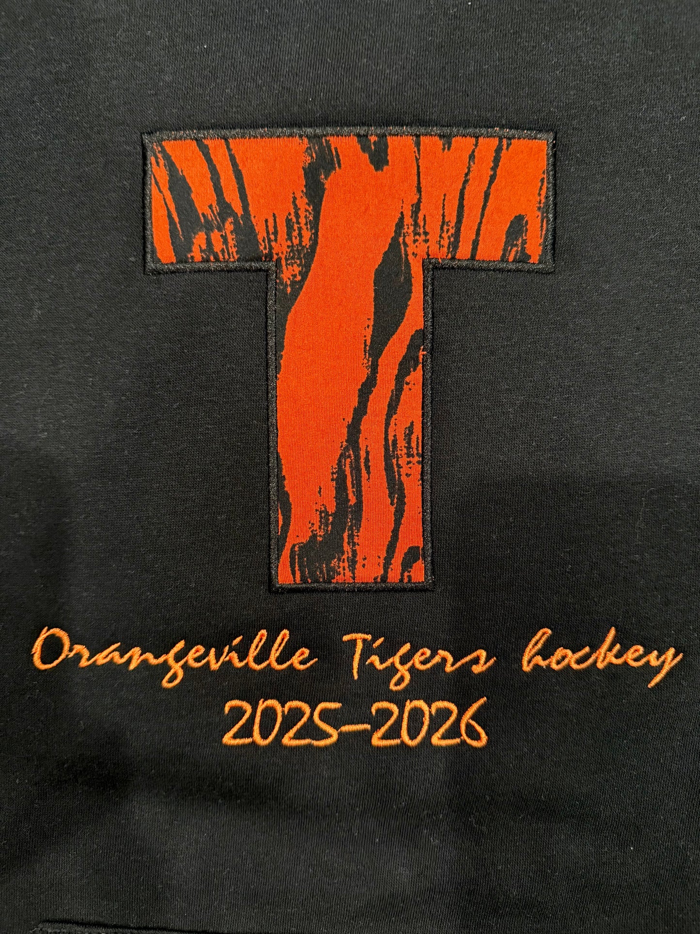 Embroidered Orangeville Tigers High quality Hoodie - Big logo