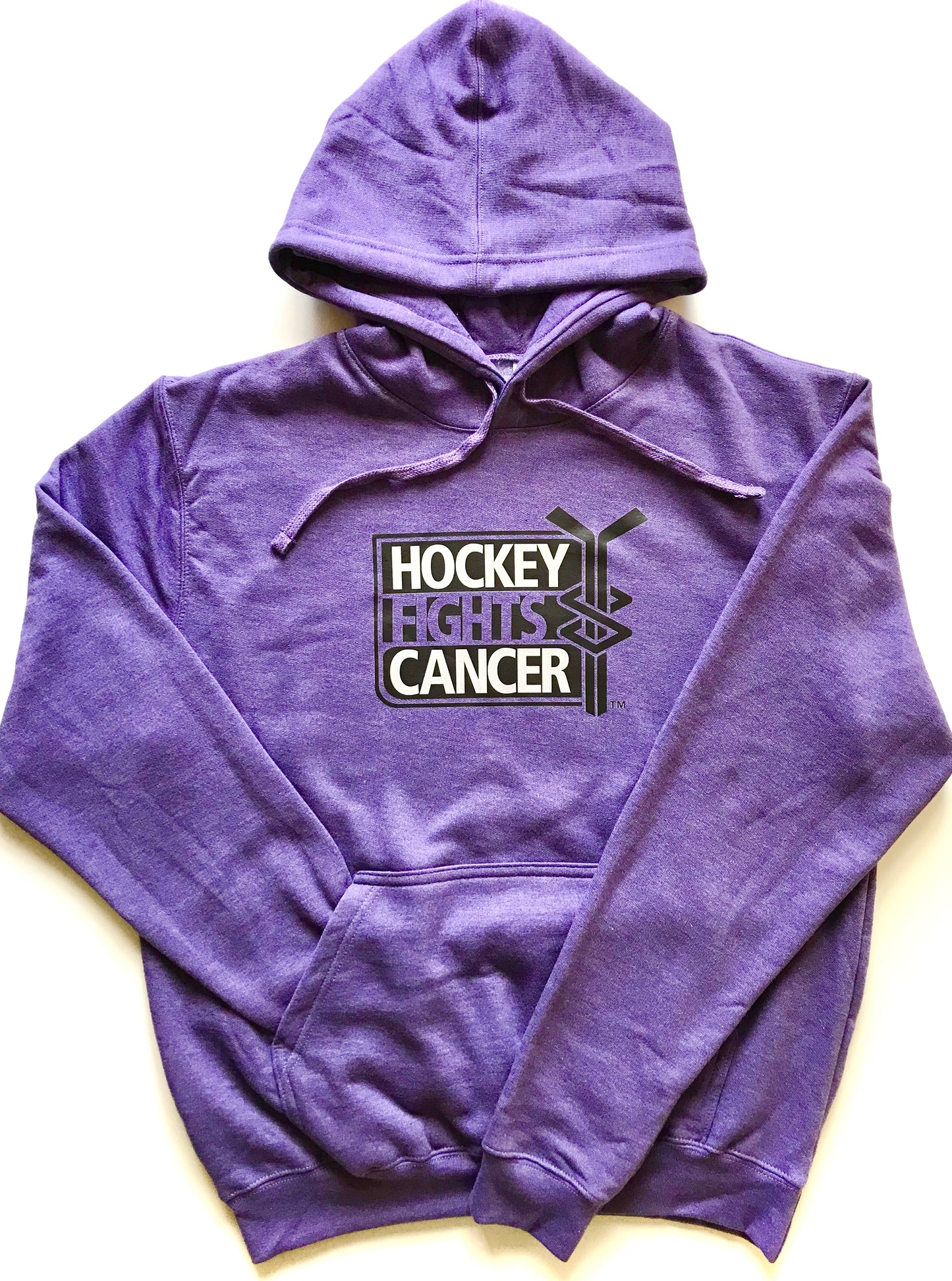 High quality Adult sizes Purple Hoodies Hockey fights Cancer