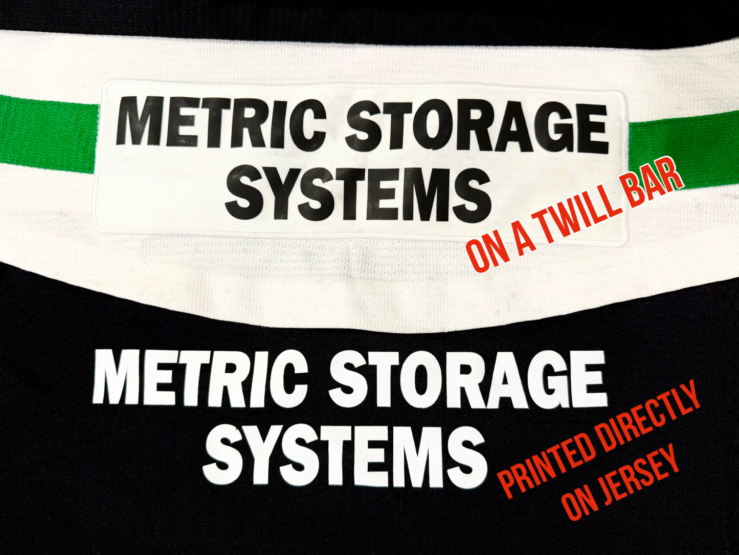 Team jersey sponsors bars and player names - Printed and Sewn INCLUDED