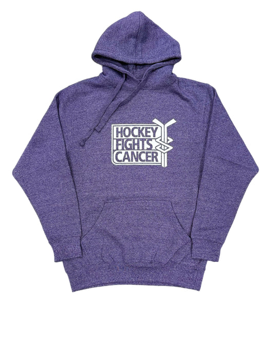 Heather Purple Adult sizes Purple Hoodies Hockey fights Cancer