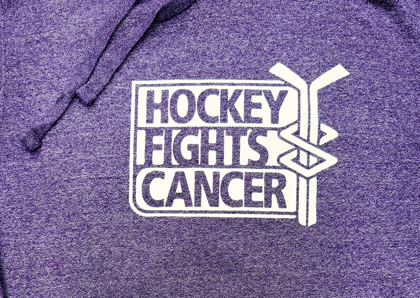 Heather Purple Adult sizes Purple Hoodies Hockey fights Cancer