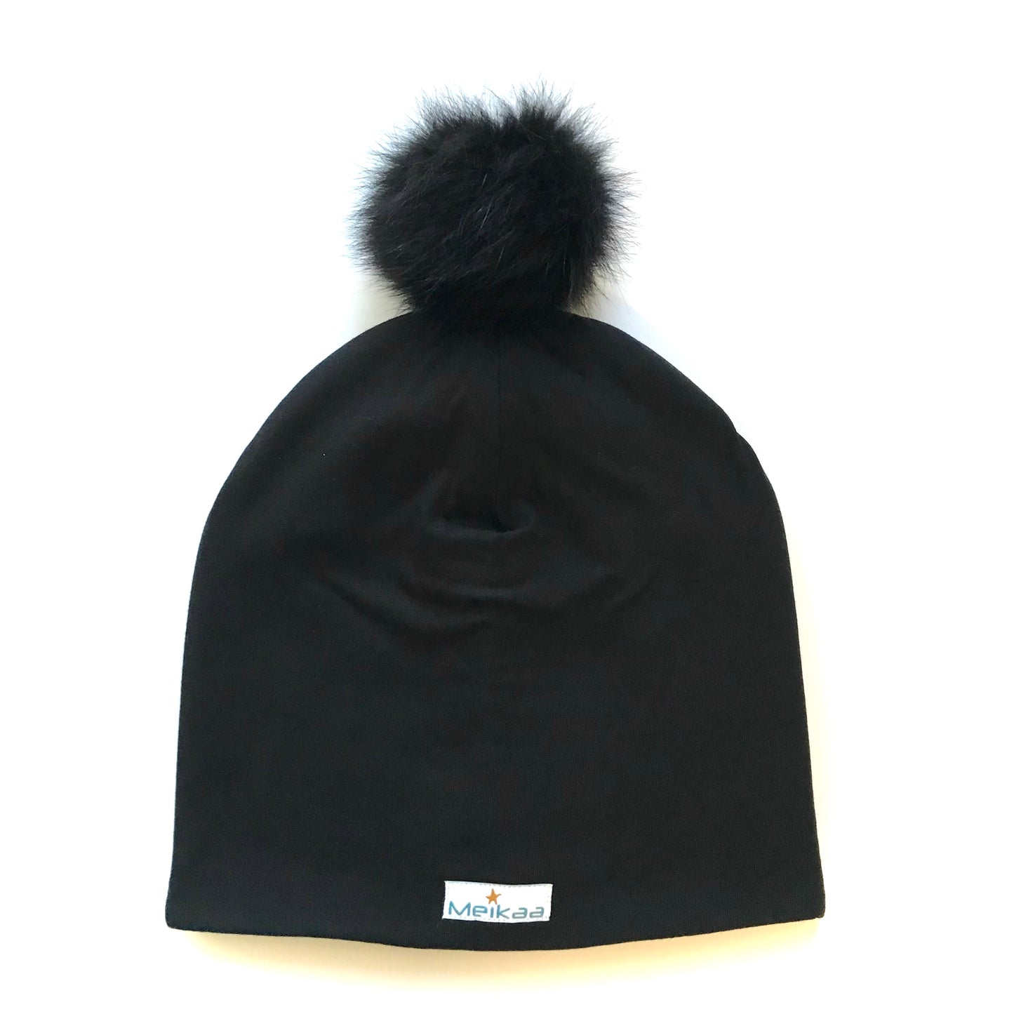 Classic colors Winter Bamboo Hat + recycled fur pompom