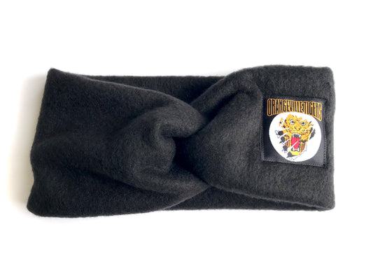 50% OFF OLD LOGO - Orangeville tigers Large Twist black fleece headband