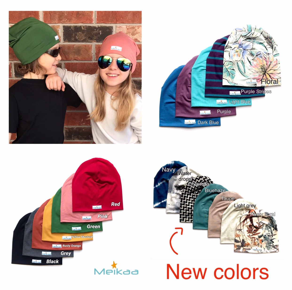 Adults Spring/Fall Bamboo Beanie Hats - Slouchy hats