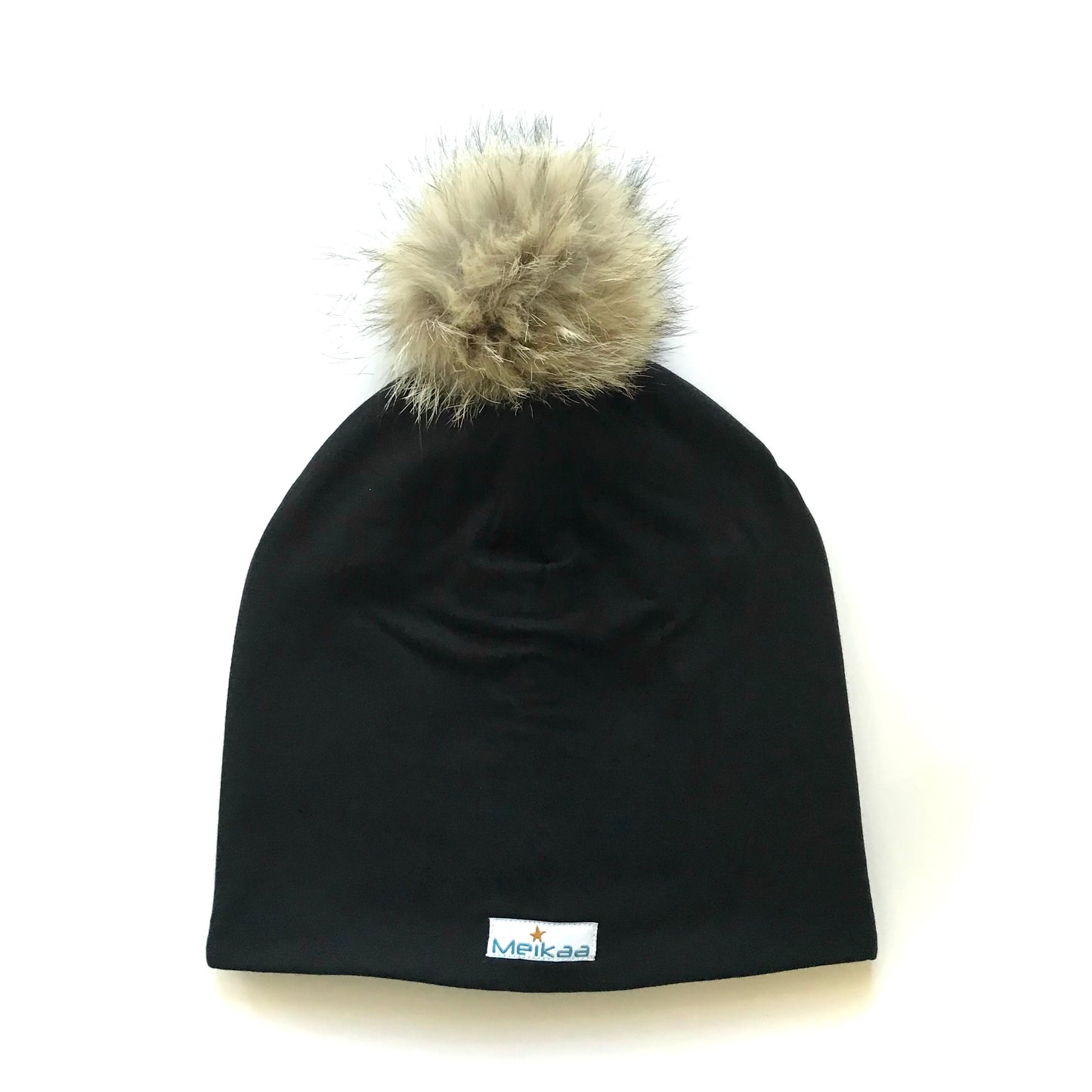 Classic colors Winter Bamboo Hat + recycled fur pompom
