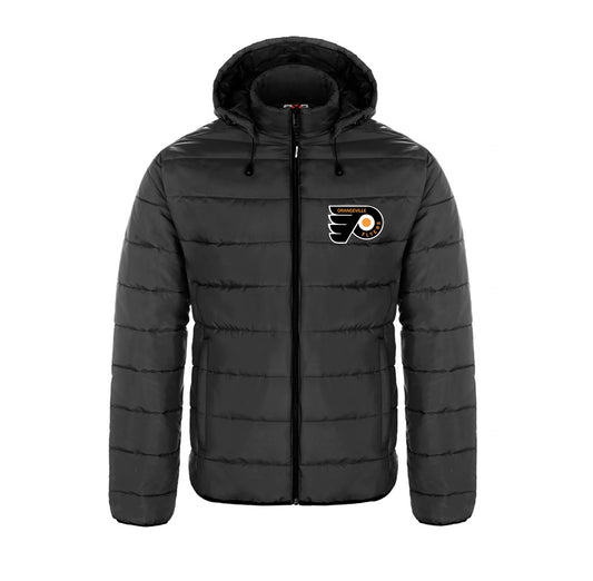 Flyers embroidered Puffy Jacket with Detachable Hood (Men, Youth and Ladies sizes)