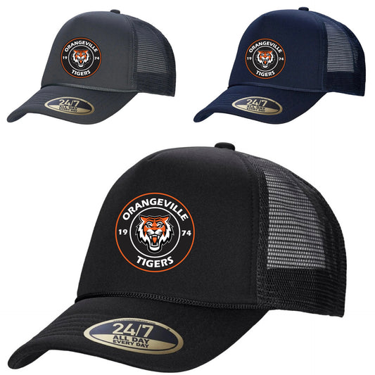 Tigers Retro - 5-Panel Foam Snap Back Trucker Cap - printed logo