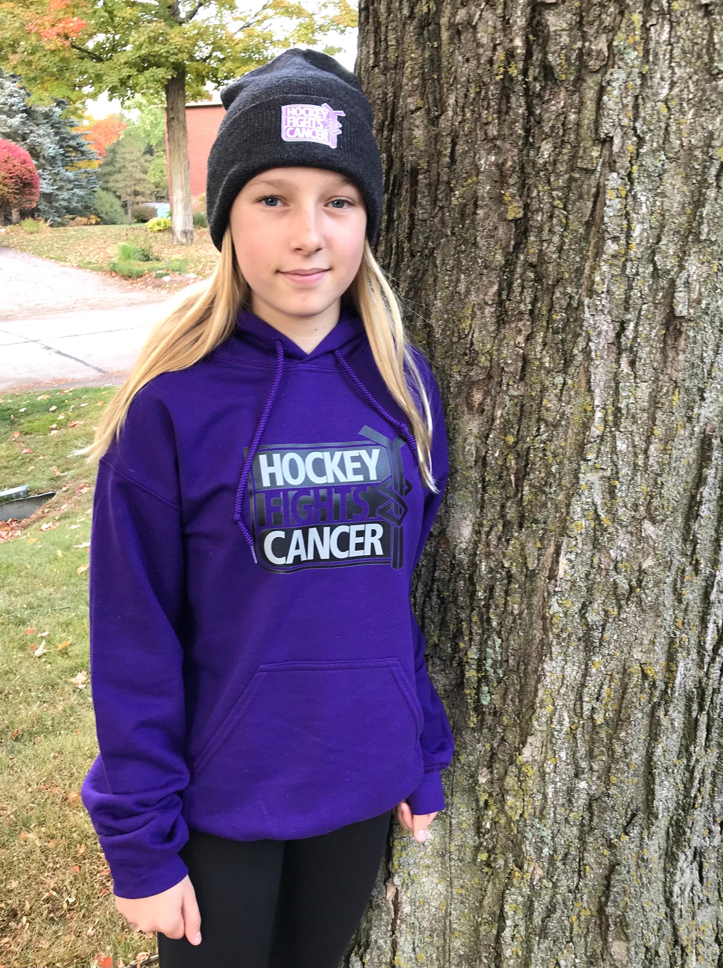 All sizes Hoodies - Regular quality - Hockey fights Cancer
