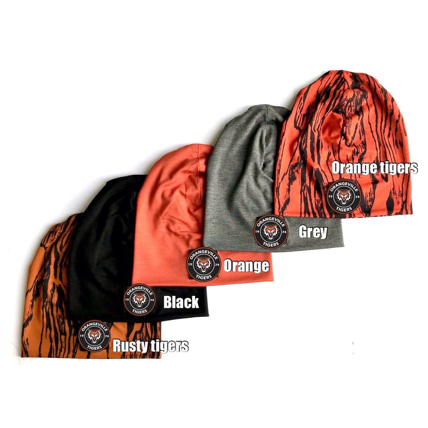 Orangeville Tigers Spring/Fall Bamboo Beanie Hats - Slouchy hats