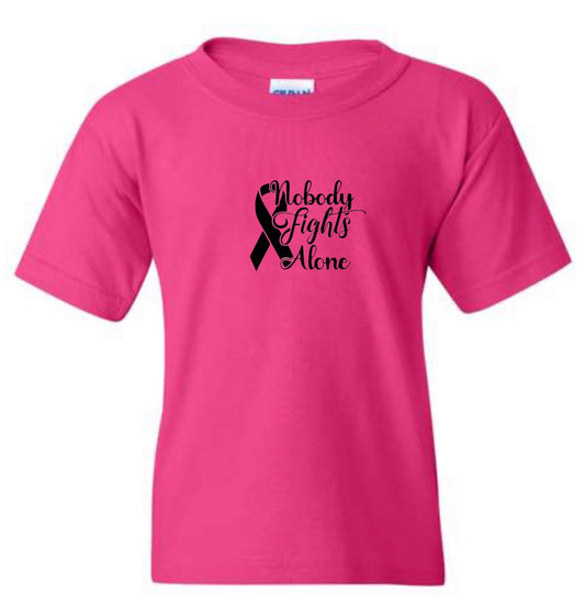 Kids Pink T-shirt - Nobody fights alone