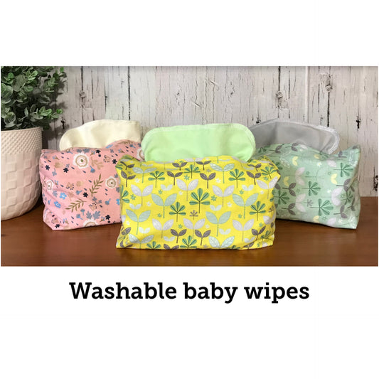 50 Cloth wipes 1 layer of 100% Cotton + FREE WIPES BAG - reusable baby wipes