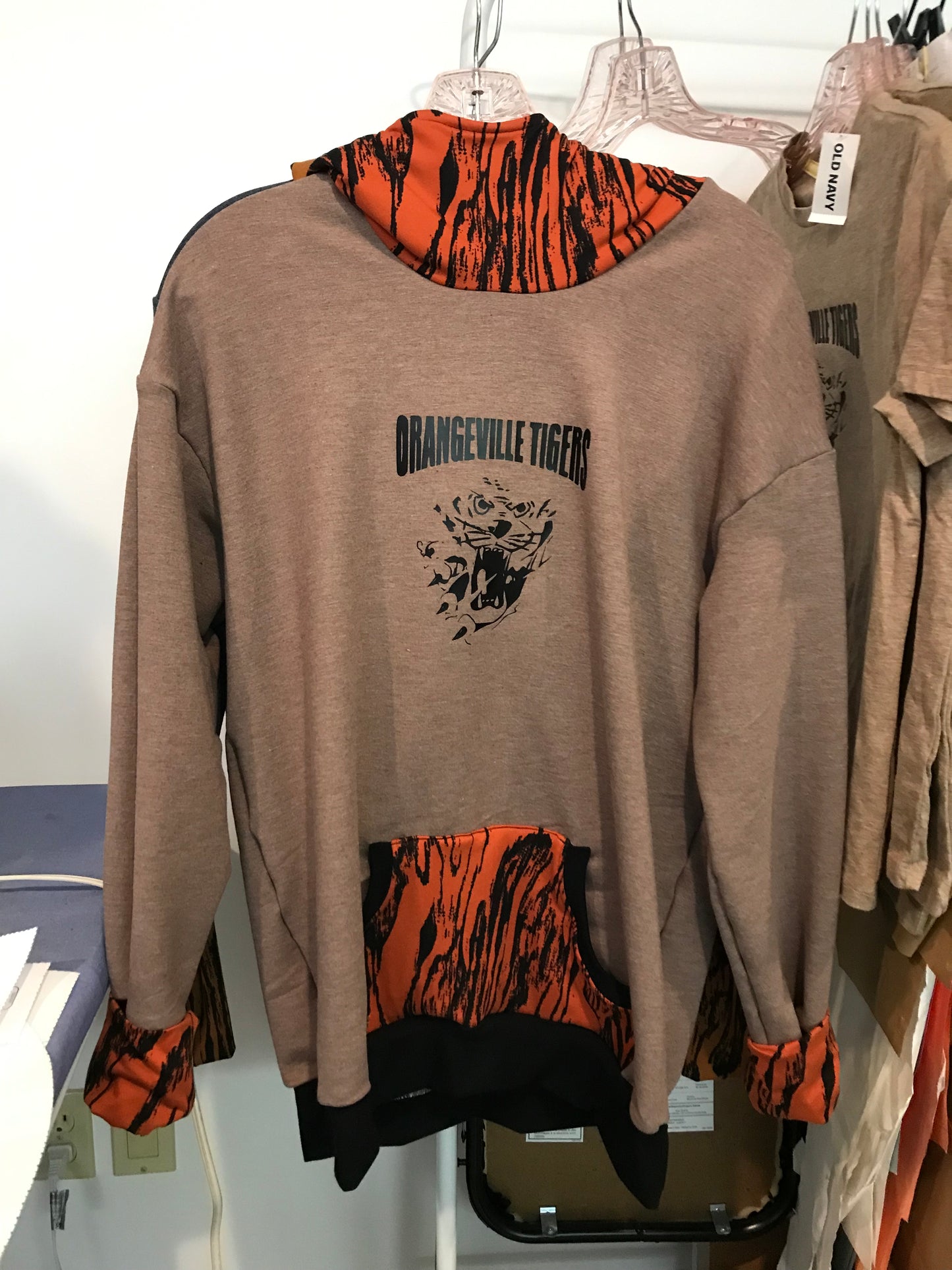 50% OFF OLD LOGO - Orangeville tigers hockey Hoodies - handmade local in Bamboo knit