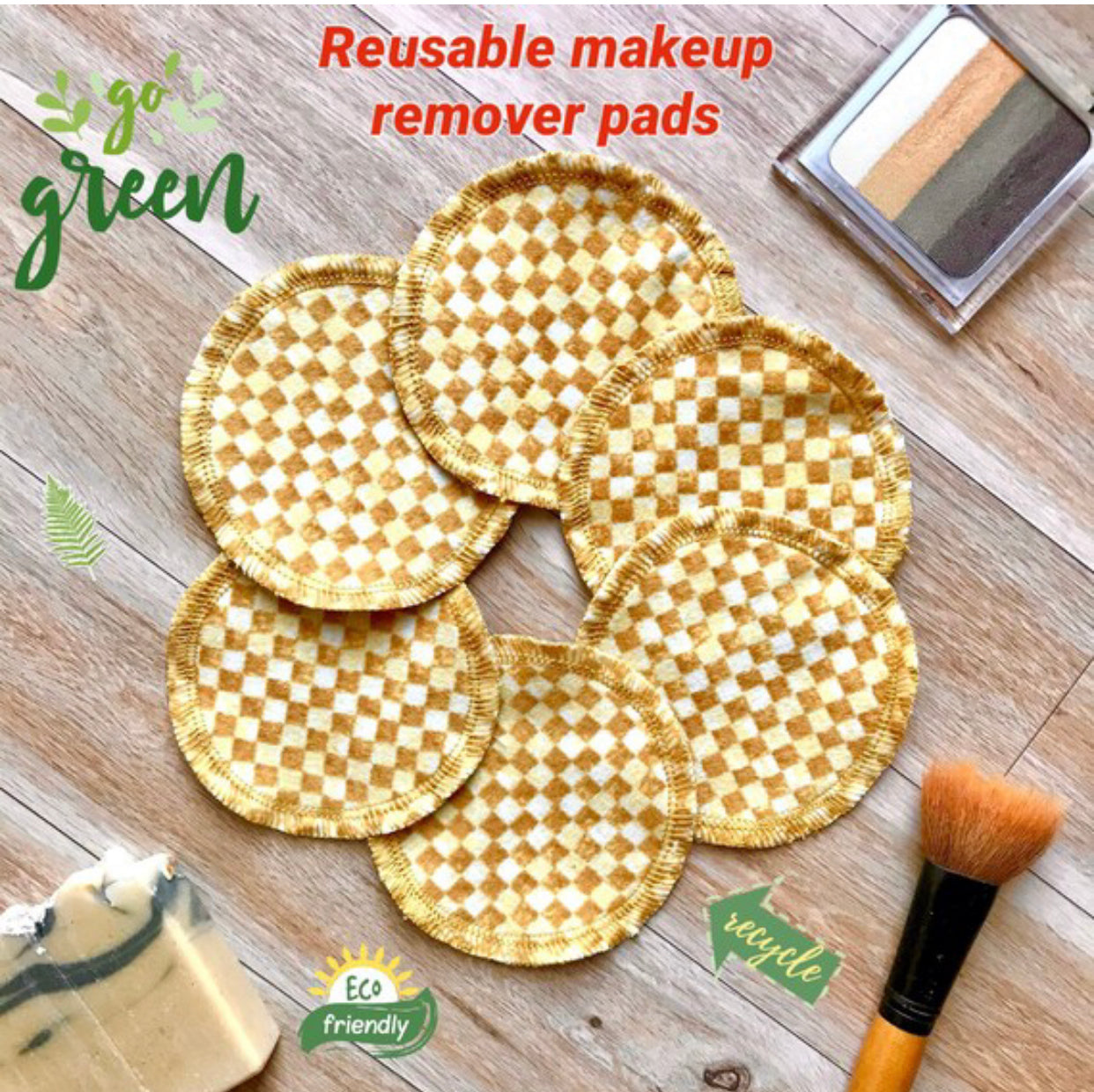 6 Reusable Face rounds/Makeup pads remover